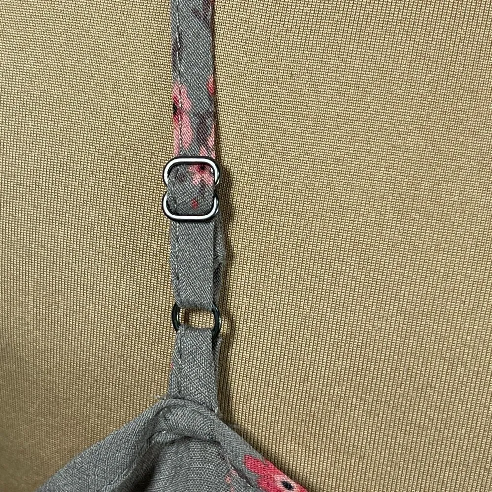 Blue Life Kaitlyn Top Magenta Mini Floral Sleeveless Grey Pink Size L Large - Image 6