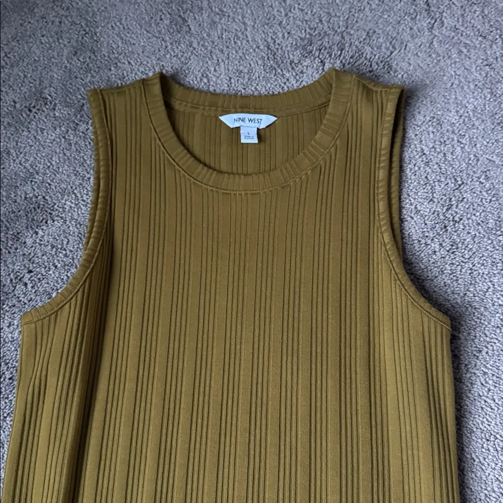 Nine West Ribbed Sleeveless Dress SIZE L - Image 2