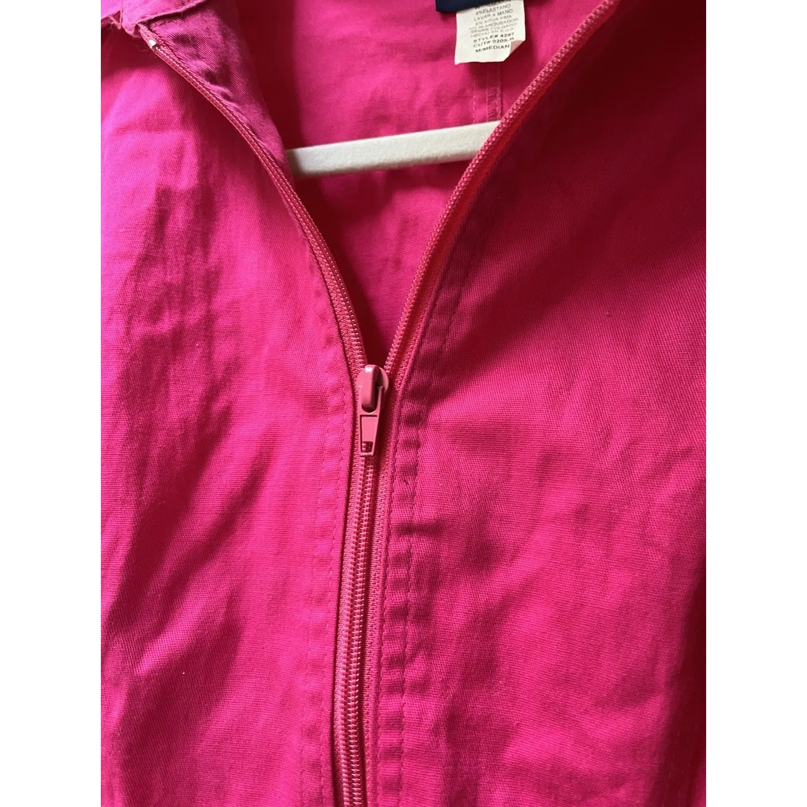 Vtg 90s Hot Pink Barbie Romper M Retro Pinup Zip Sleeveless Cotton Cowgirl Boho Size M - Image 4