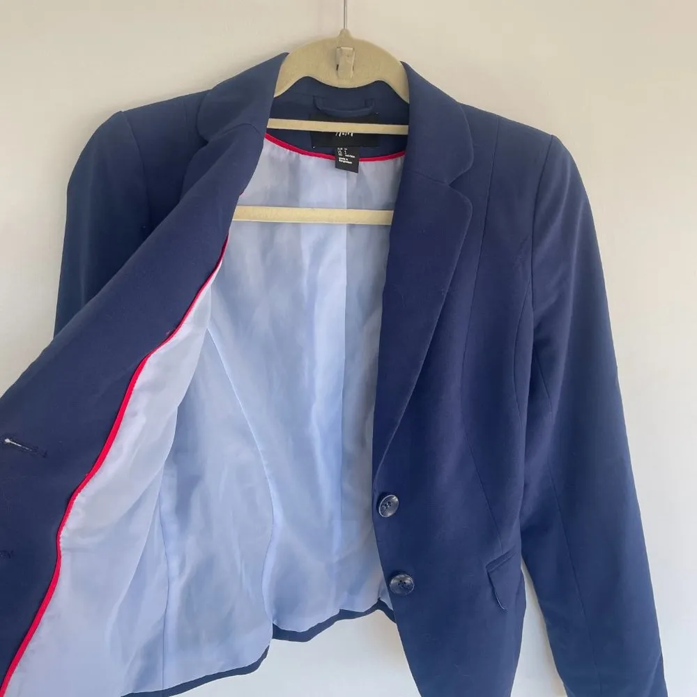 Fitted Blazer Blue Womens Size 4 - Image 4
