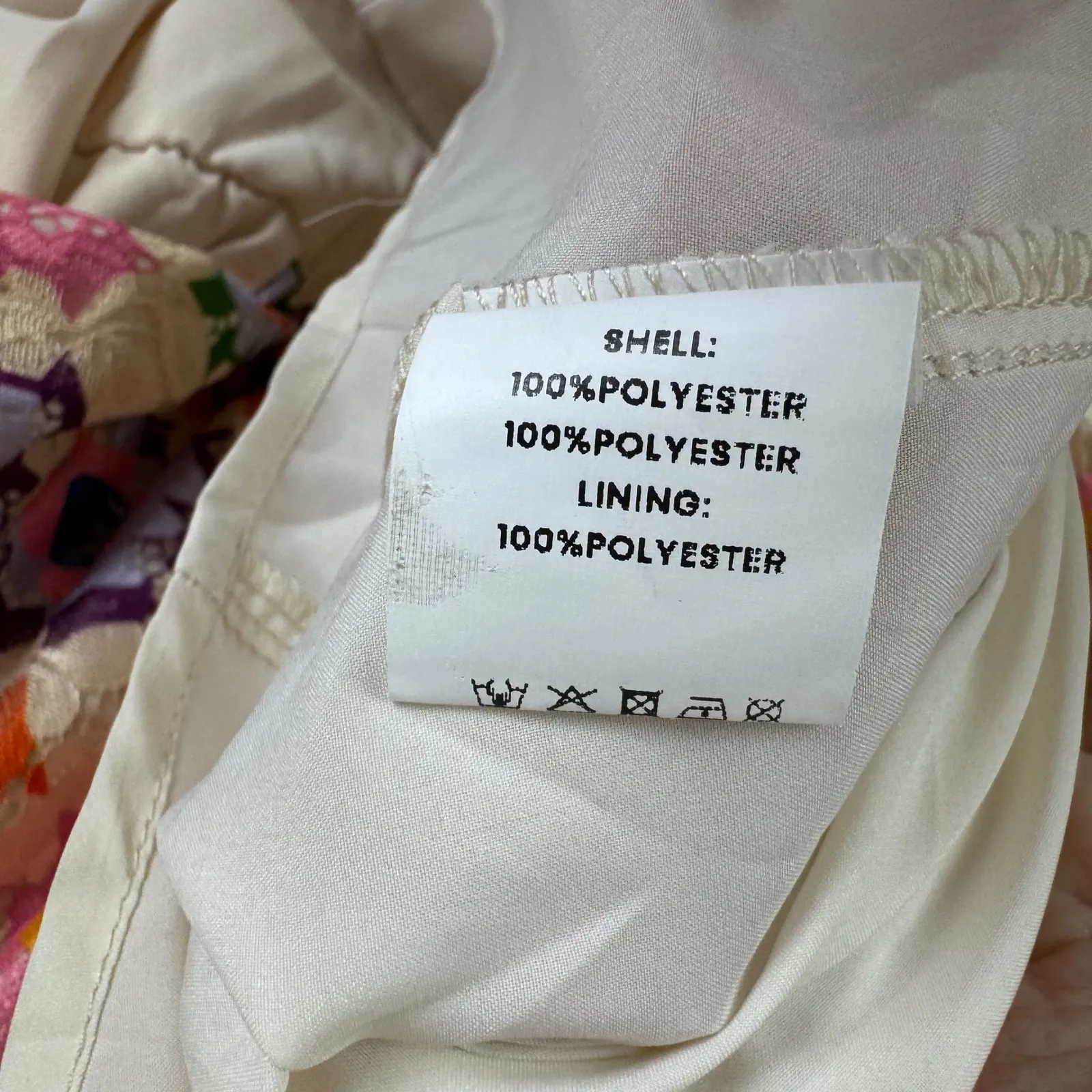 Bloomchic Crochet Square Neck Midi Dress Size 18/20 Cream Cottagecore Boho Flowy Orange - Image 9