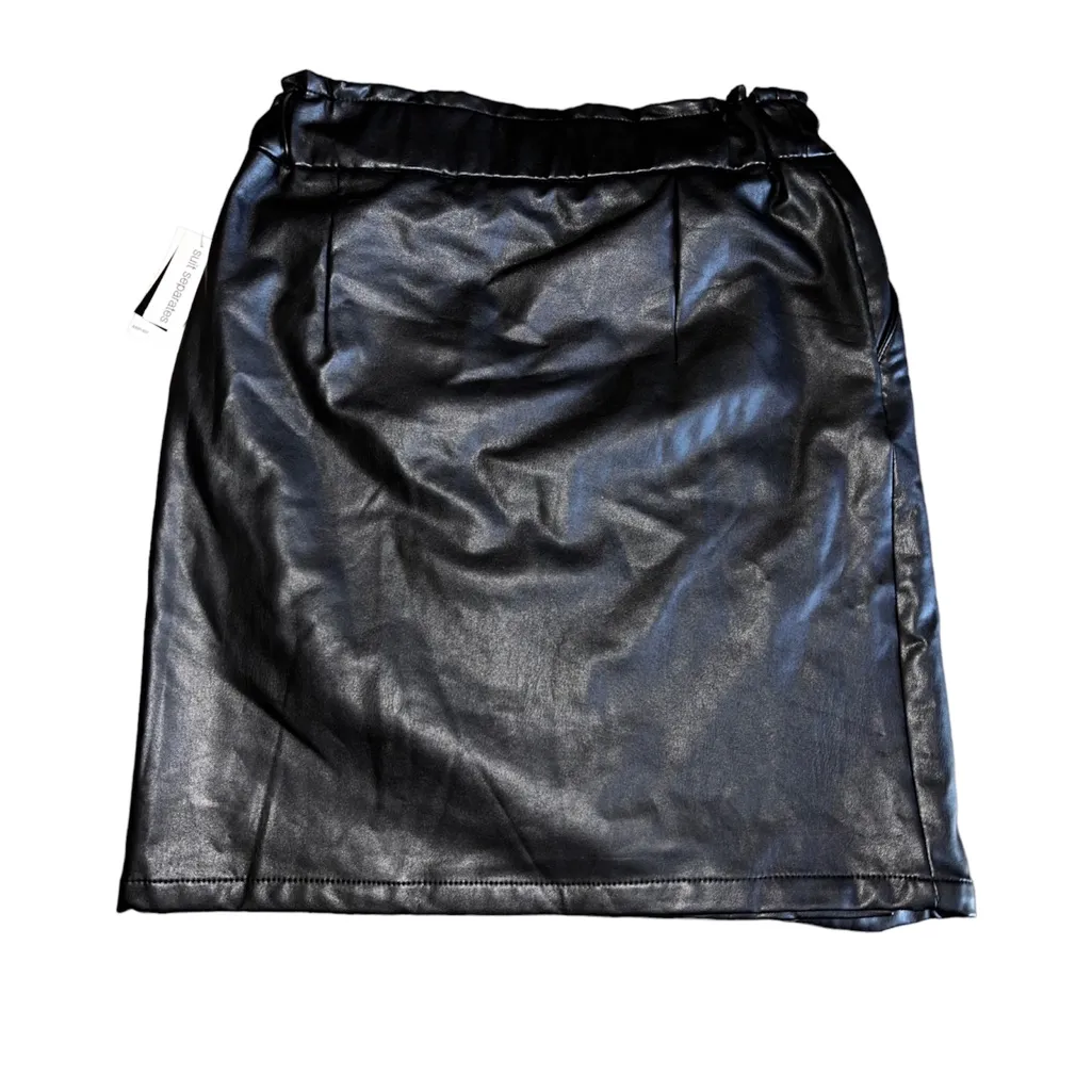 Bar III❤️Women's Faux-Leather Skirt Black Black🌵 - Image 3