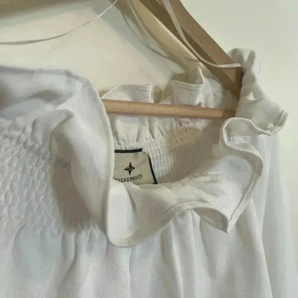 Tuckernuck White Off the Shoulder Marguerite Blouse - Image 8