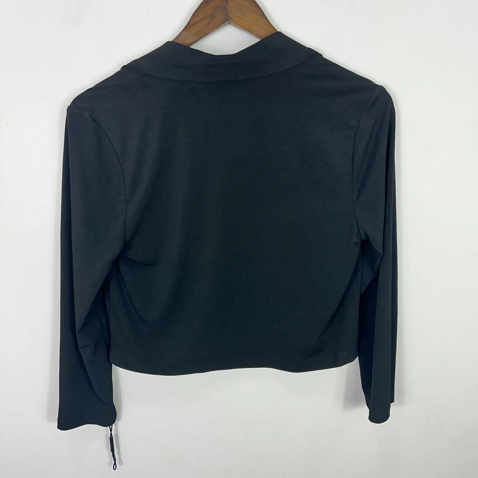 Calvin Klein Jacket Medium Black Minimalist Cropped Office Chic Modern Layer - Image 7