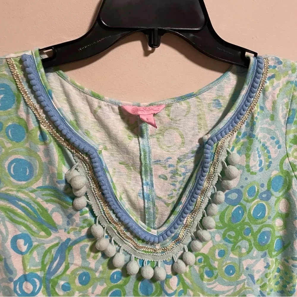 Lilly Pulitzer Harper Pom Pom Dress in Any Fins Possible- Size Small - Image 5