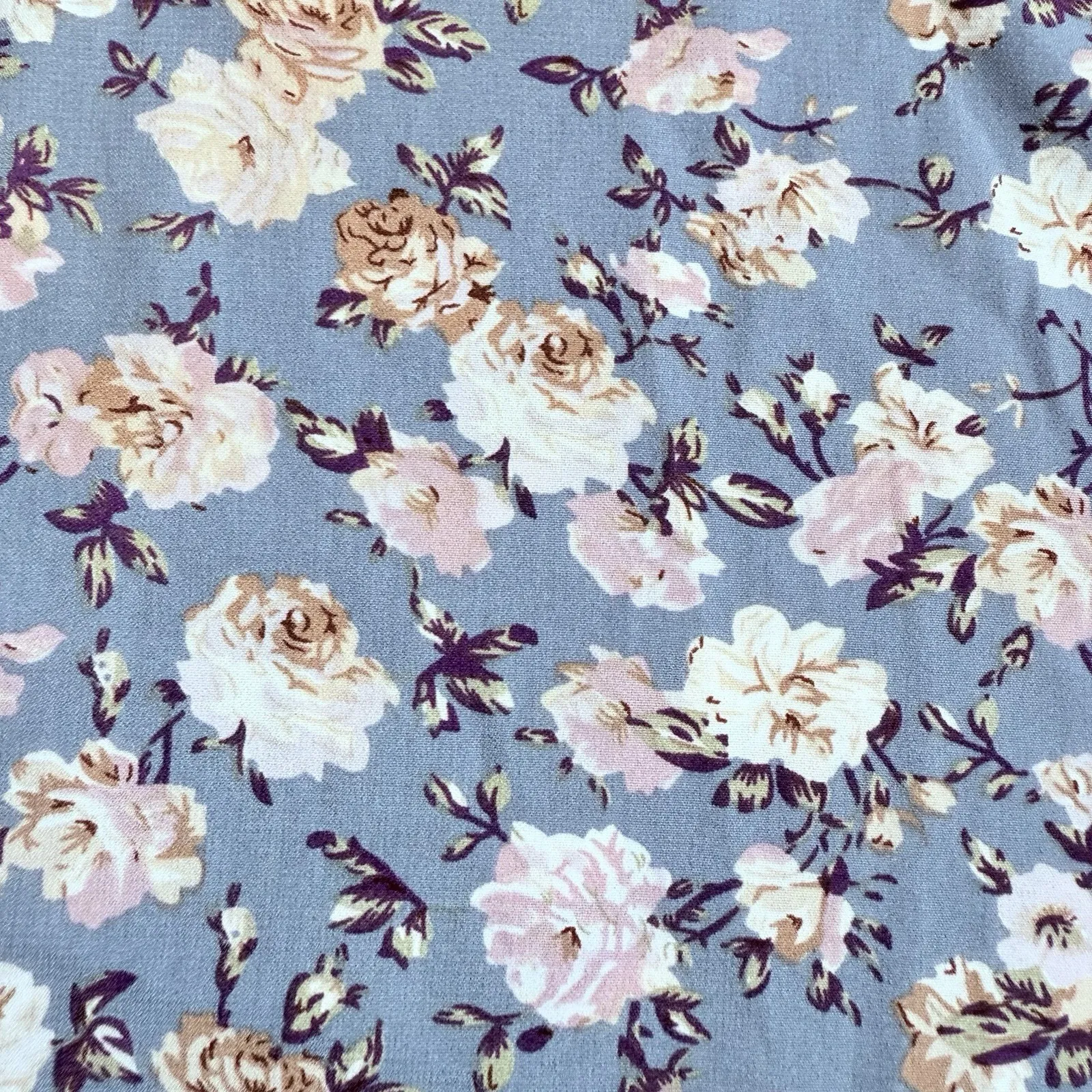 EE Some Ruffled Top Women M 8 10 Blue Floral Cap Sleeve‎ Shell Boutique Office Size M - Image 4