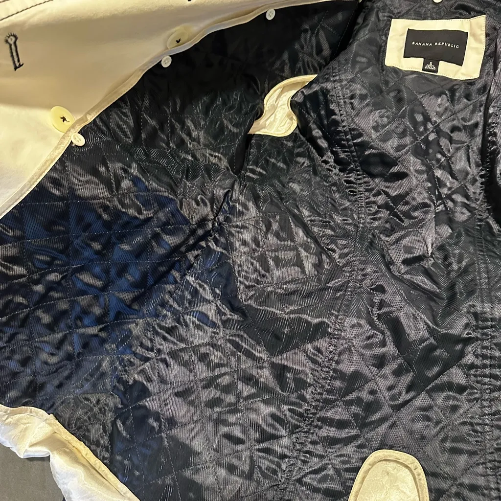 Banana Republic Womens Sz: S Bright White Lined Double-Breast Belt Trench Coat - Image 8