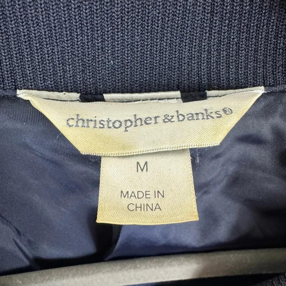 Christopher & Banks Navy Blue Full Zip Corduroy Insulated Lined Jacket Size M - Image 4