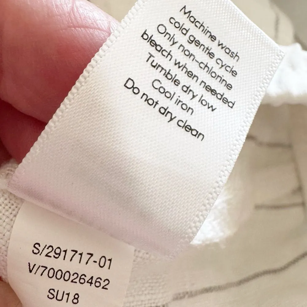 Athleta White and Grey Stripe Bali Linen Crop Pants - Image 9