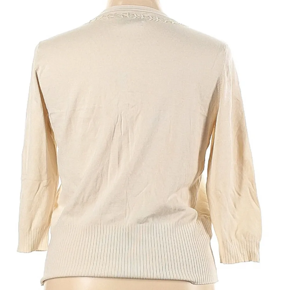 Style & Co Silk Ivory Colored Button Down Cardigan Size XL - Image 2