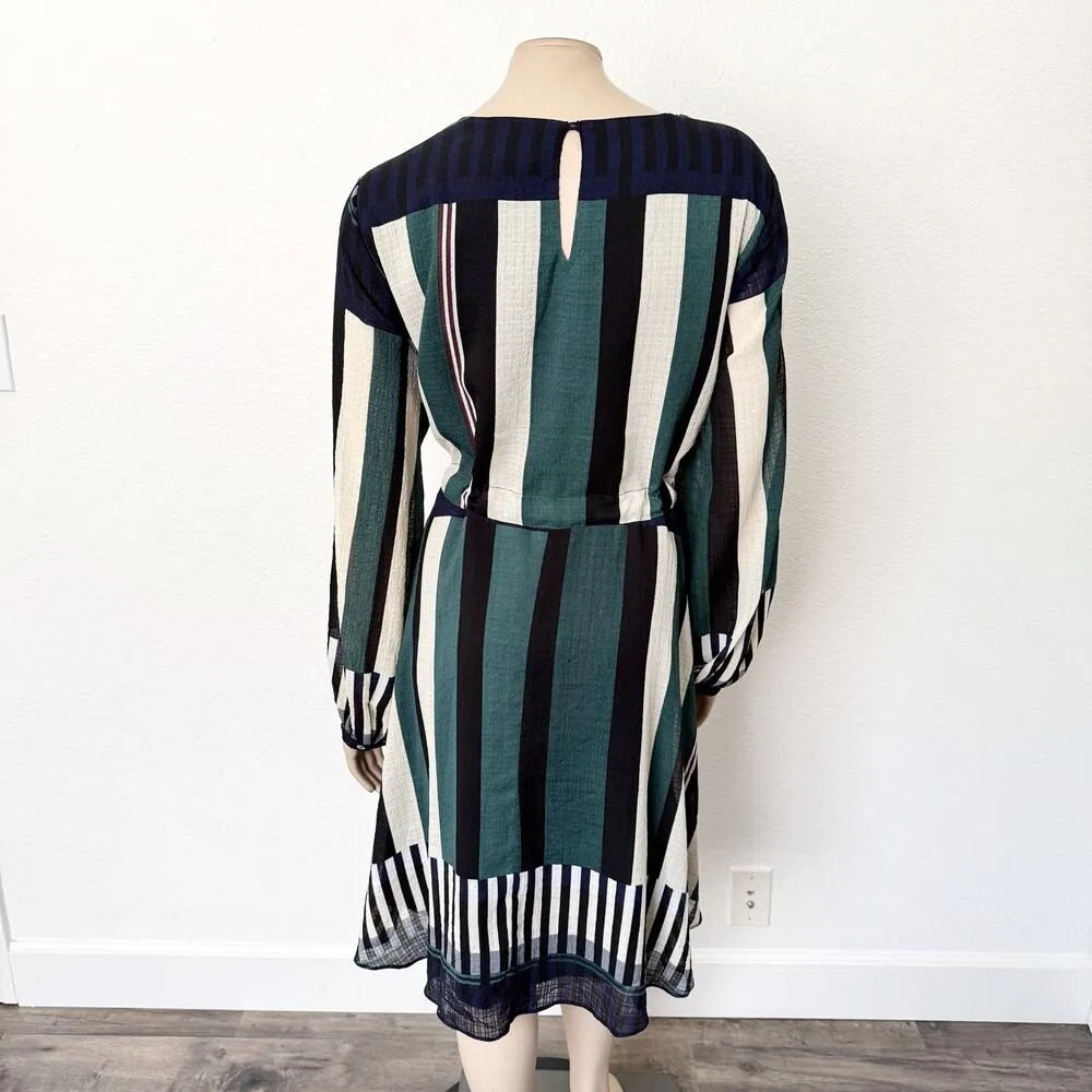 [Anthropologie] Sunday in Brooklyn Striped Green Leger Dress Long Sleeve Size XL - Image 4