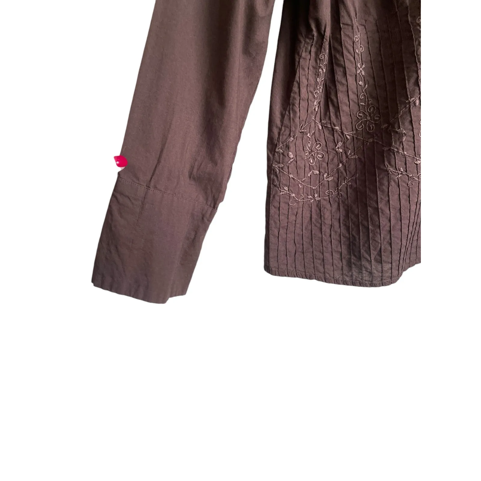 Cato Women Top‎ 18/20 Brown Embroidered Button Up Boho Cowgirl Western Casual - Image 7