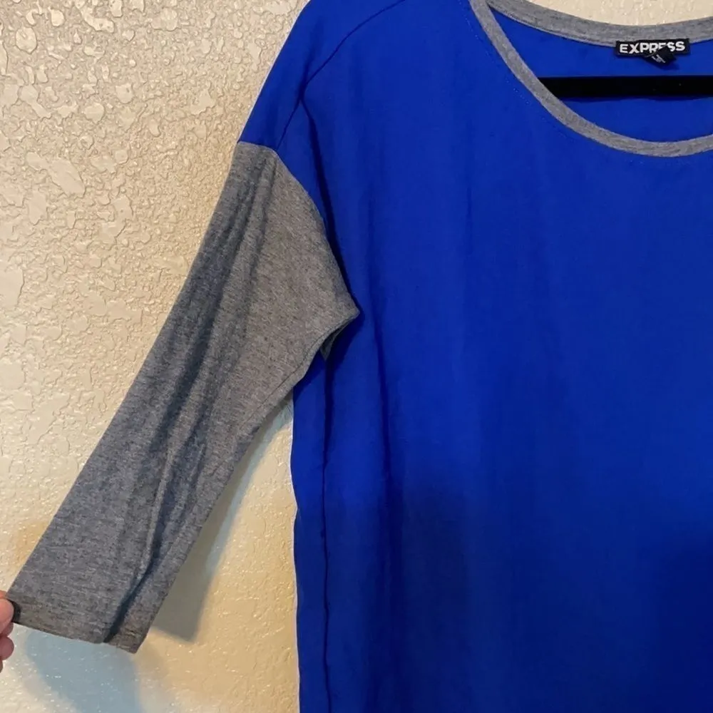 Express royal blue and grey tunic style top size S - Image 2