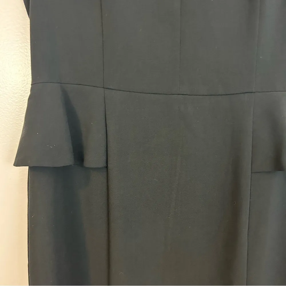 Adrianna Papell Black V-neckline Peplum Sheath Dress Size 12 - Image 6