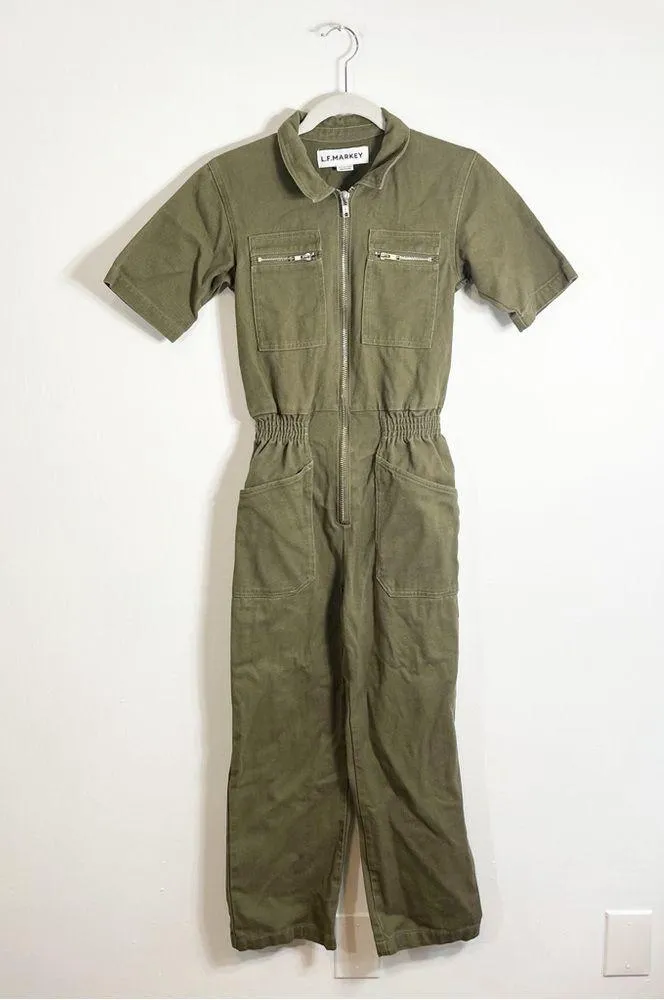 LF MARKEY Danny Boilersuit Jumpsuit Moss Green Olive Size 2 - Image 4