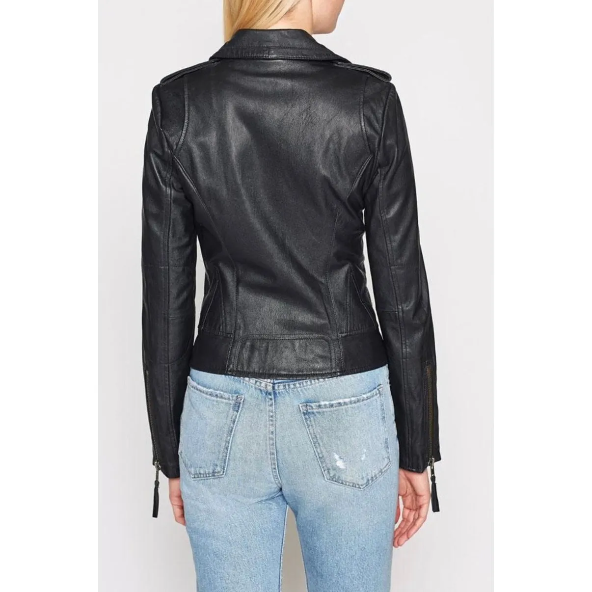 Joie Ailey Leather Moto Jacket in Sergeant Blue - Image 14