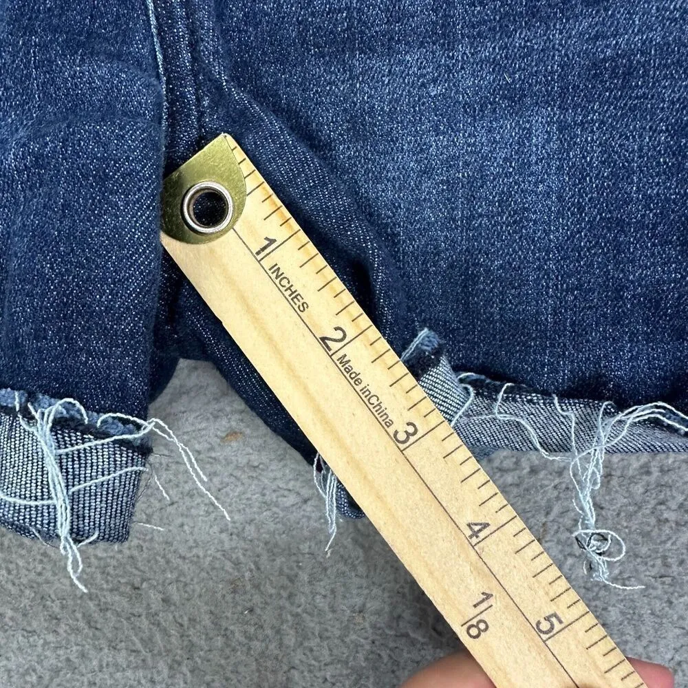 American Eagle shorts women 00 blue dark wash curvy super high rise shortie boho - Image 6