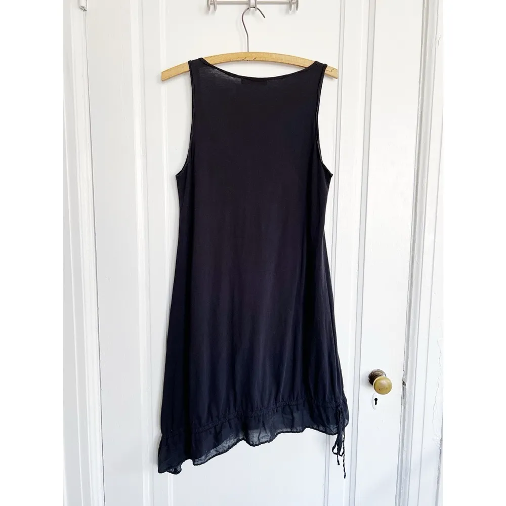 Velvet by Graham & Spencer • Anthro black asymmetrical tank dress cotton jersey - Image 9