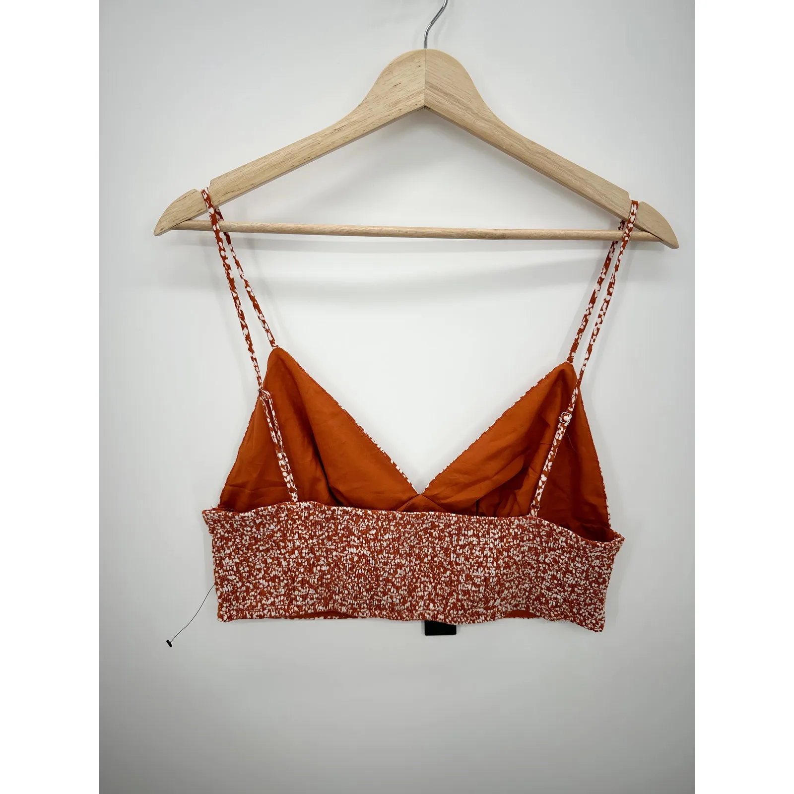 Lulus Crop Top Women Large NWT Summer Romance Rust Brown Microfloral Tank Top - Image 2