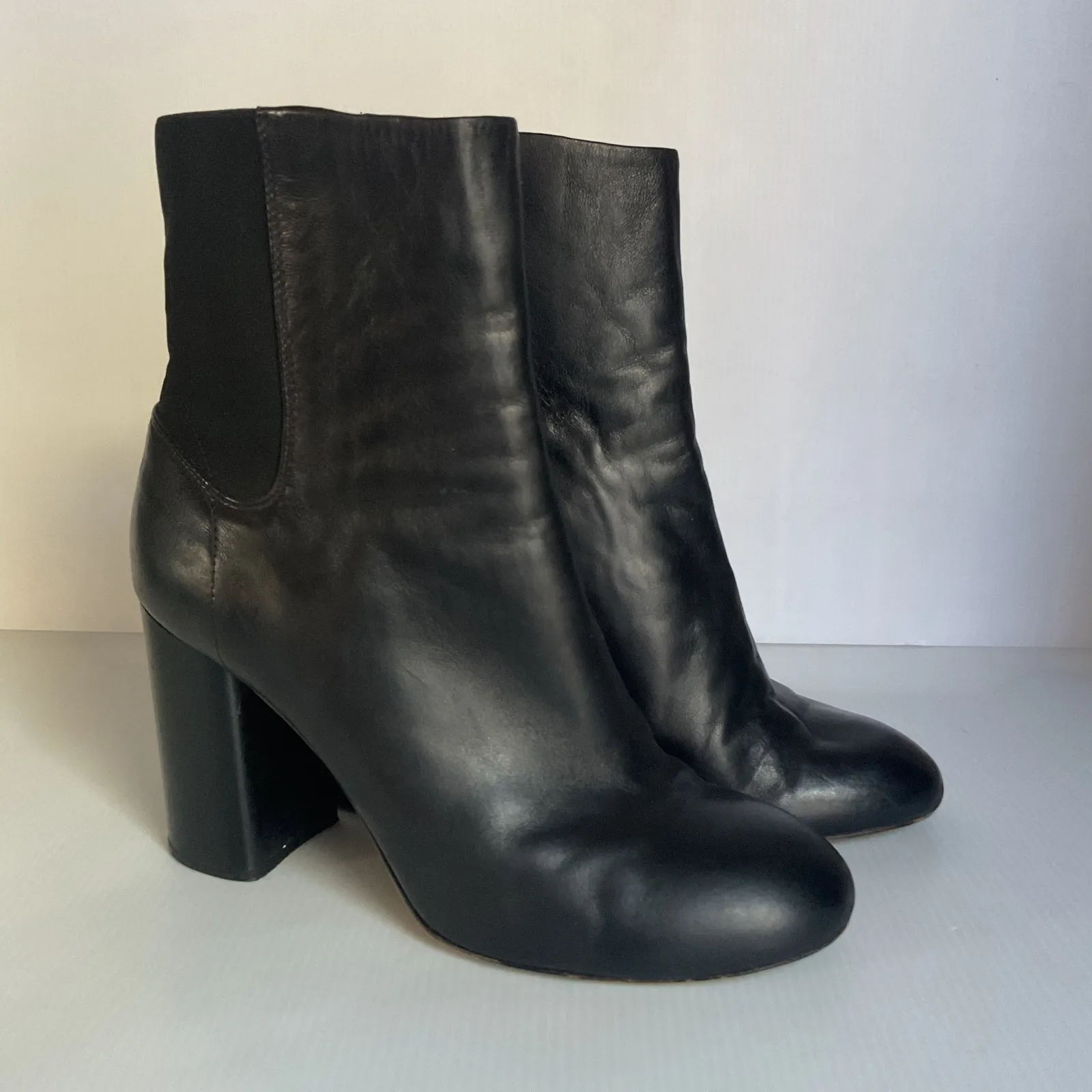 Rag & Bone Black Leather Chelsea Ankle Boots Block Heel Women’s EU 39 / US 8.5 - Image 2