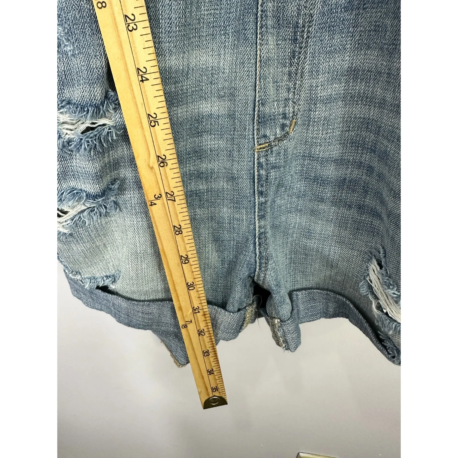 BLANKNYC Denim Shortalls Womens 28 Blue Light Wash Distressed Indie Grunge Y2K - Image 5