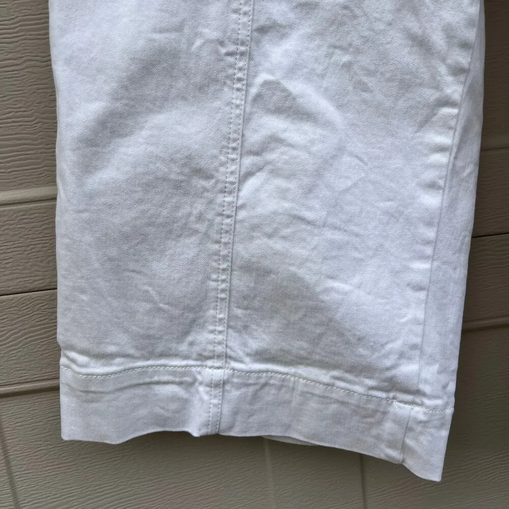 NYDJ Wide Leg Denim Pedal Pusher Capri Pants Optic White Size 16 EUC - Image 4