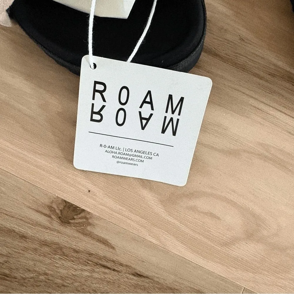 Anthropologie ROAM Women's Black and Tan Slide Sandals Size 7 - Image 8