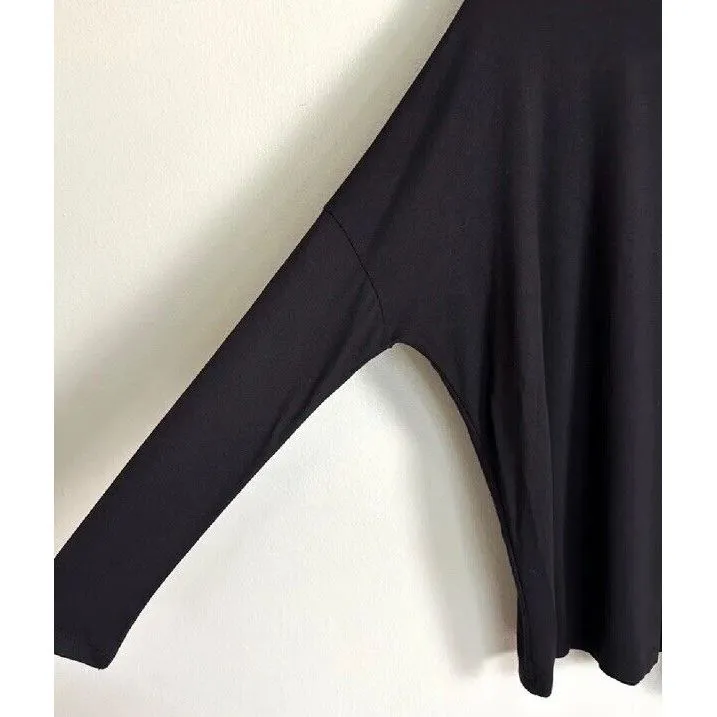Athleta Medium Cloudlight Asym Shirt Black Dolman Sleeve Top Pullover Athleisure - Image 5