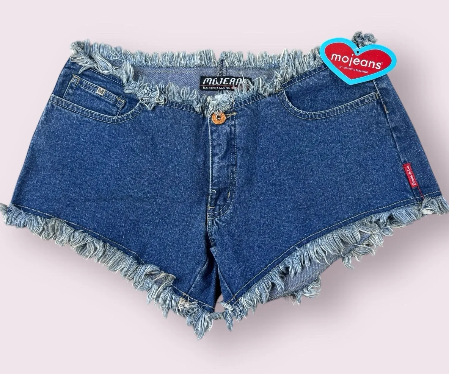 Vtg Y2K‎ 2000's Mo Jeans Low Rise Micro Booty Hot Daisy Dukes Denim Shorts Sz 2 Blue - Image 1