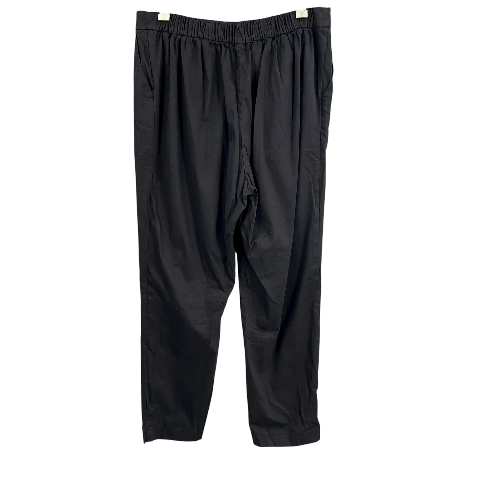 Boden Black Cotton Blend Elastic Waist Cropped Pants Women's US 10R Size 10 - Image 3