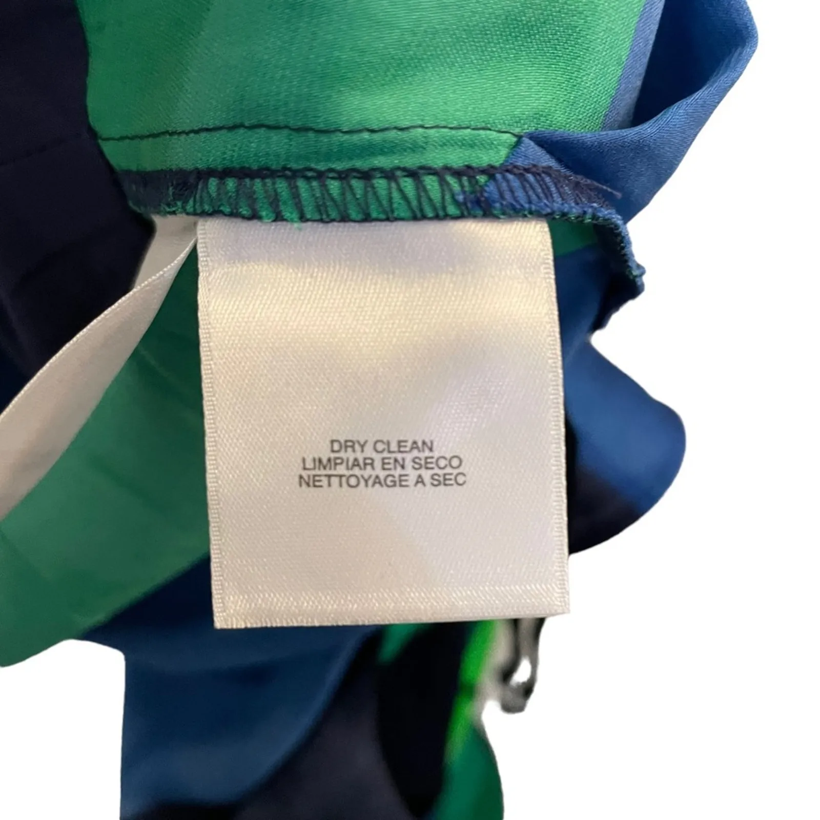 Anne Klein Women’s Blue & Green Sheath Dress With Belt Sleeveless Lined 2 - Image 8