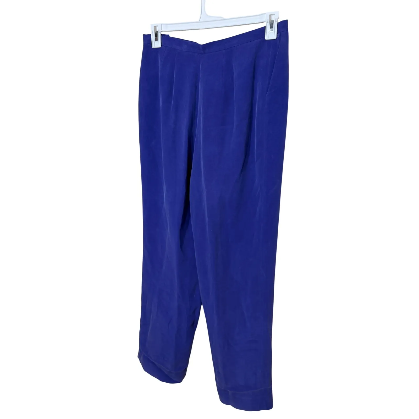 TRAVIS AYERS For dressbarn Silk Blend purple/Blue Wide Leg Pants Size 12 Purple - Image 5