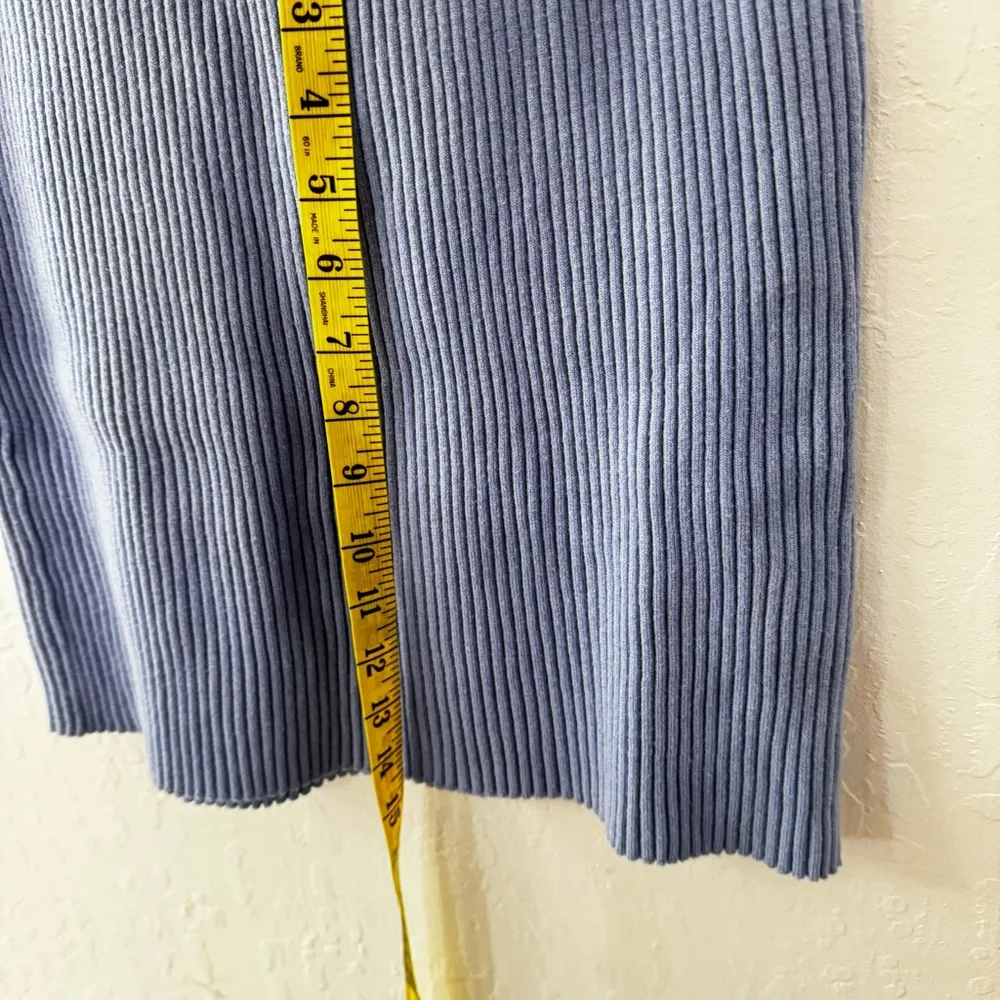 Shein Purple Blue Mini Ribbed Knit Pull On Skirt L - Image 4