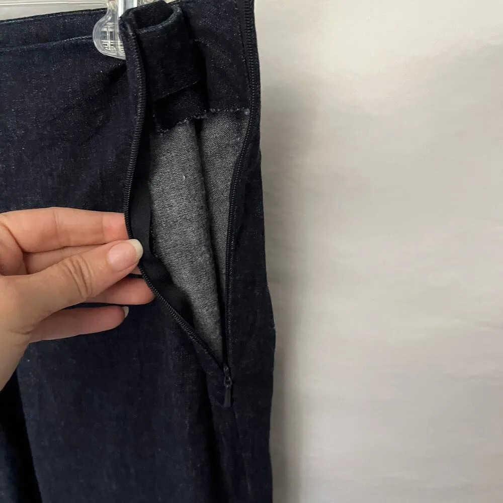 Boston Proper Denim Trouser Women Pants Size 6 Dark Wash Boot Cut Light Weight - Image 4