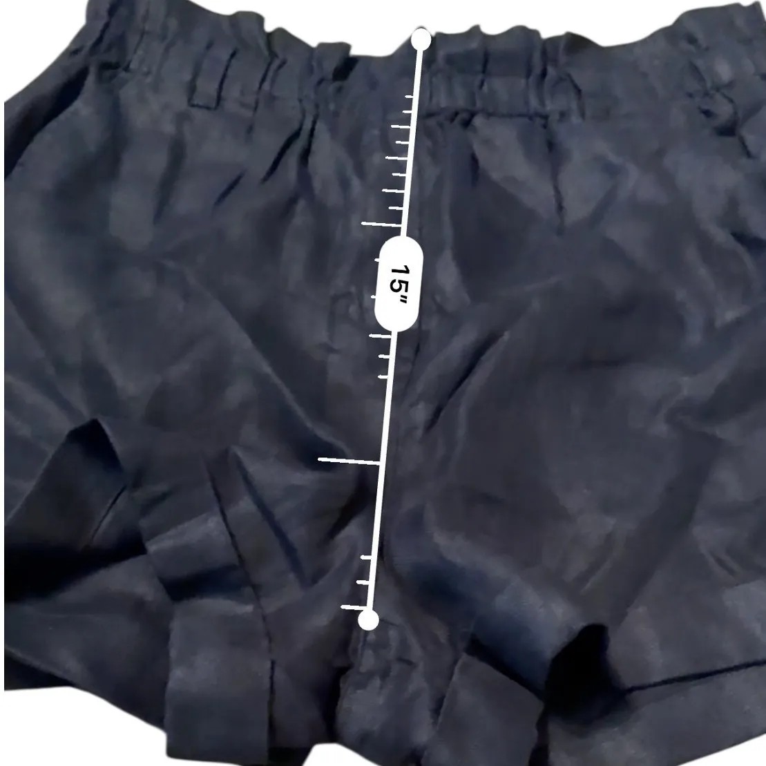 Banana Republic NWT Black Paperbag Waist Shorts Size Large Linen Summer - Image 8