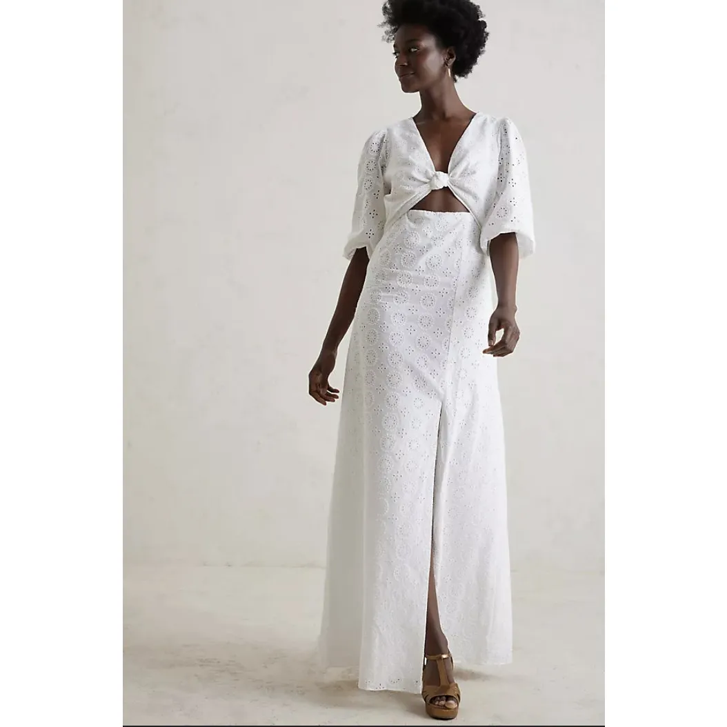 Anthropologie Hutch Eyelet Cut-Out Maxi Dress - Image 2