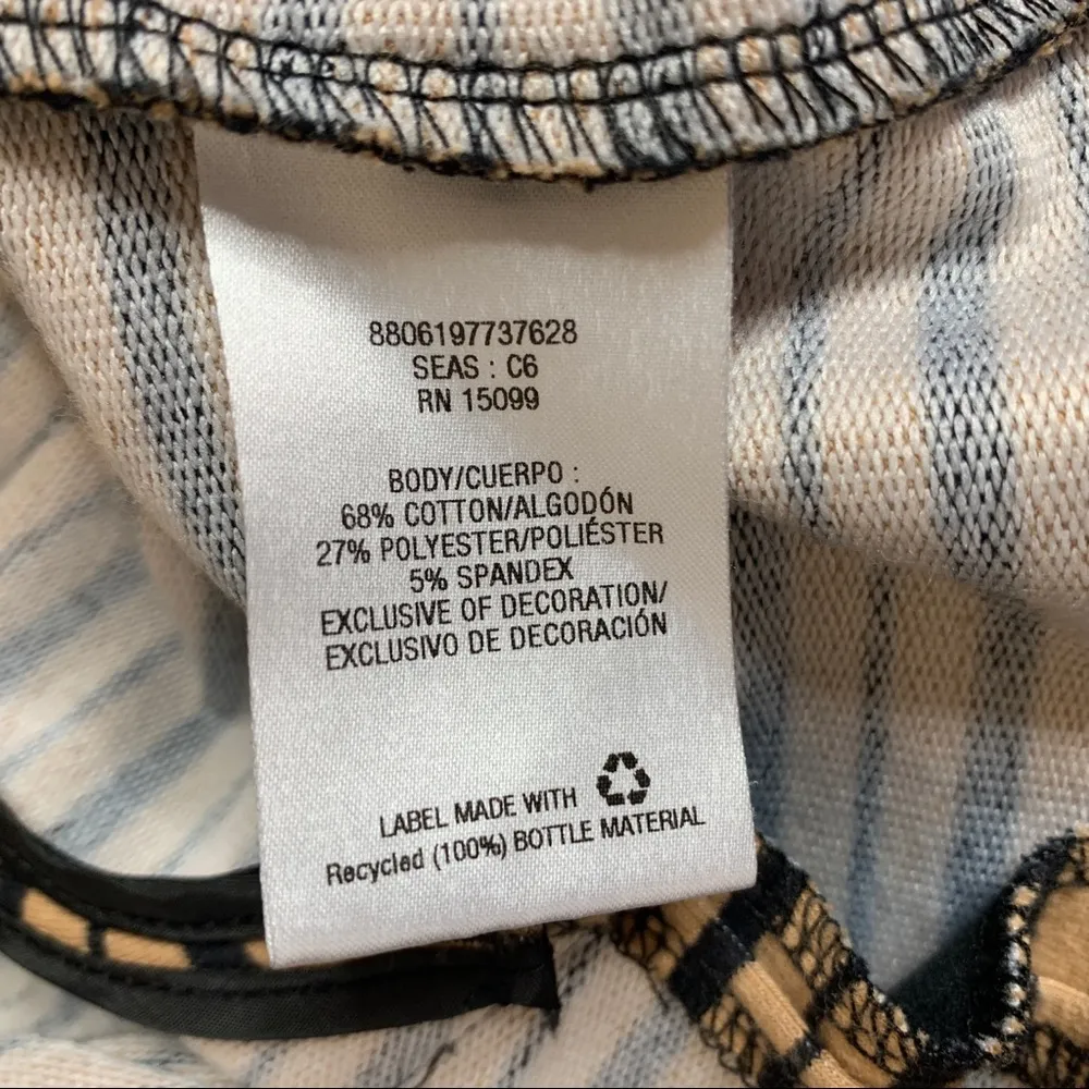 Metaphor Tan & Black Striped Lightweight Blazer Jacket Size Medium - Image 6