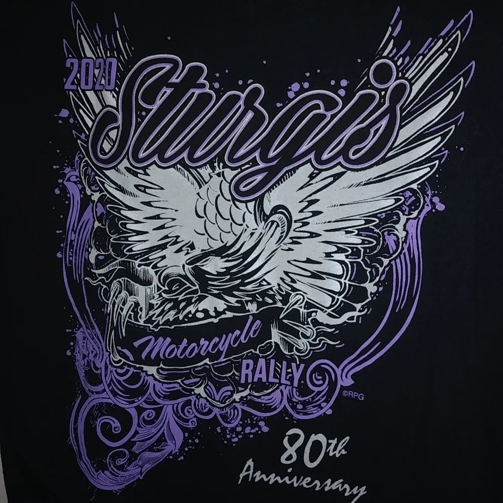 Sturgis L 80th Anniversary Black Purple Motorcycle Shirt - Image 2