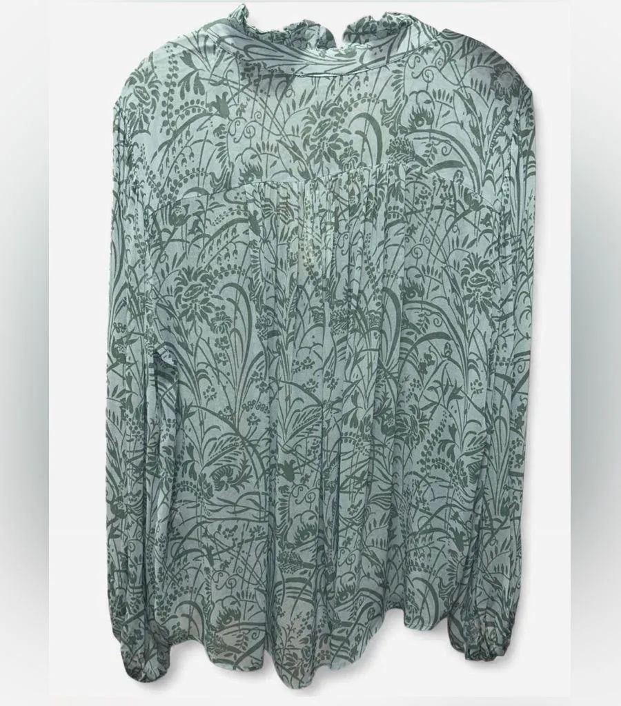 Anthropologie Button-Front Balloon Sleeve Blouse | Size XL | NWT | Sold Out - Image 4