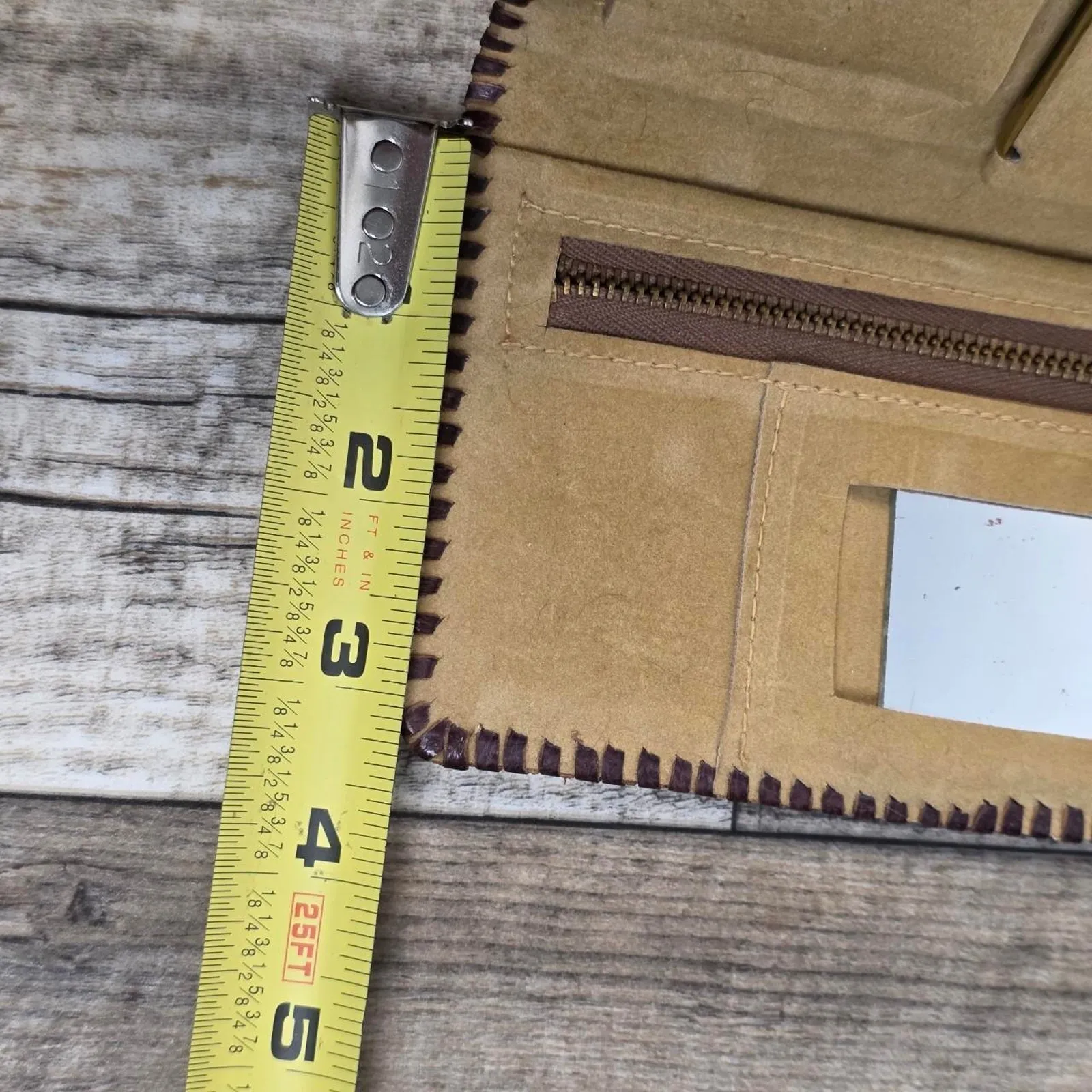 Vintage Hand Tooled Leather Western Wallet Film and Prop 1960s 1970s Brown - Image 7