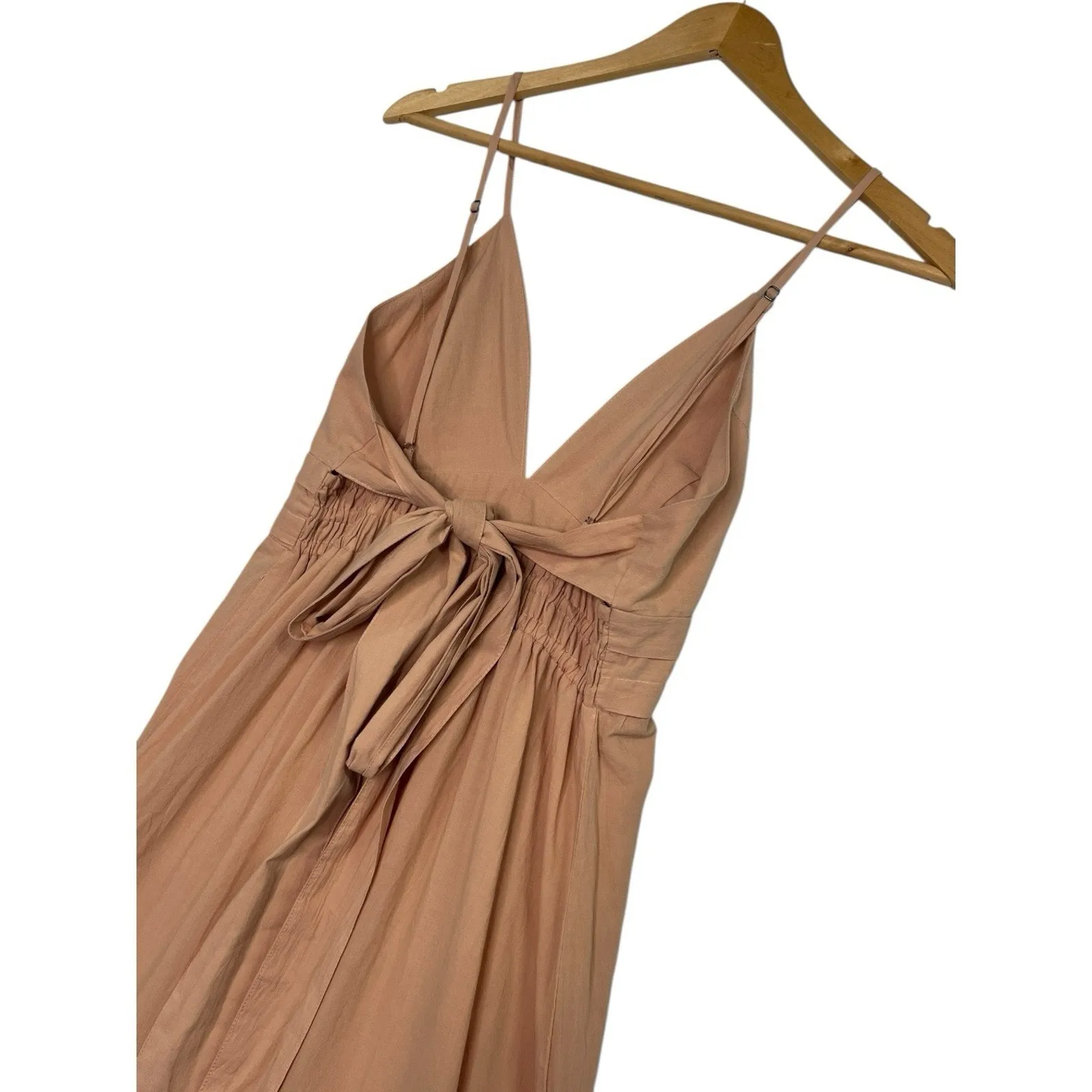 Pampelone Maxi Sun Dress Womens Small Tan Boho Sundress Beach Resort Vacation Brown - Image 5