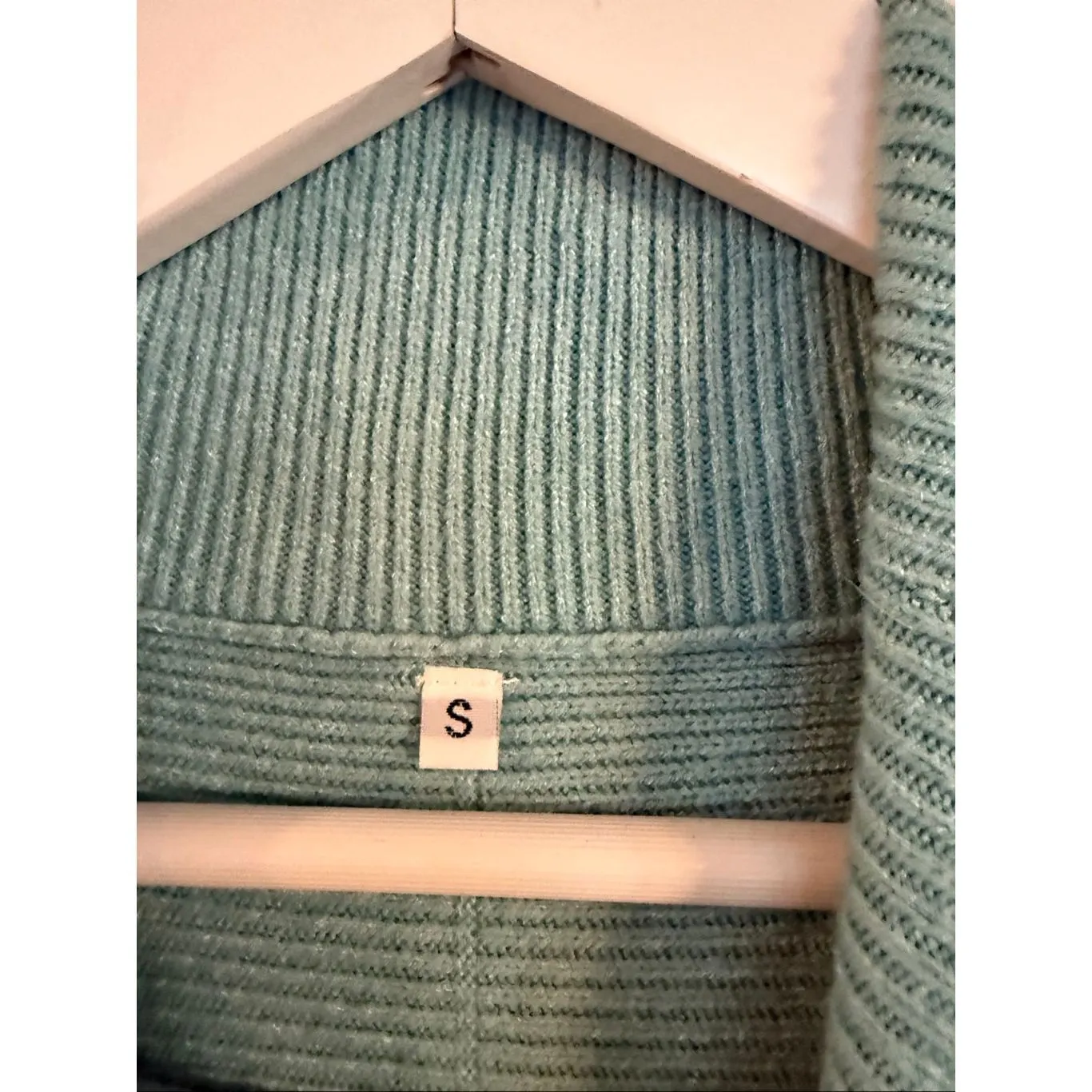 Amazon mint green ribbed cowl neck oversized tunic sweater small - Image 3