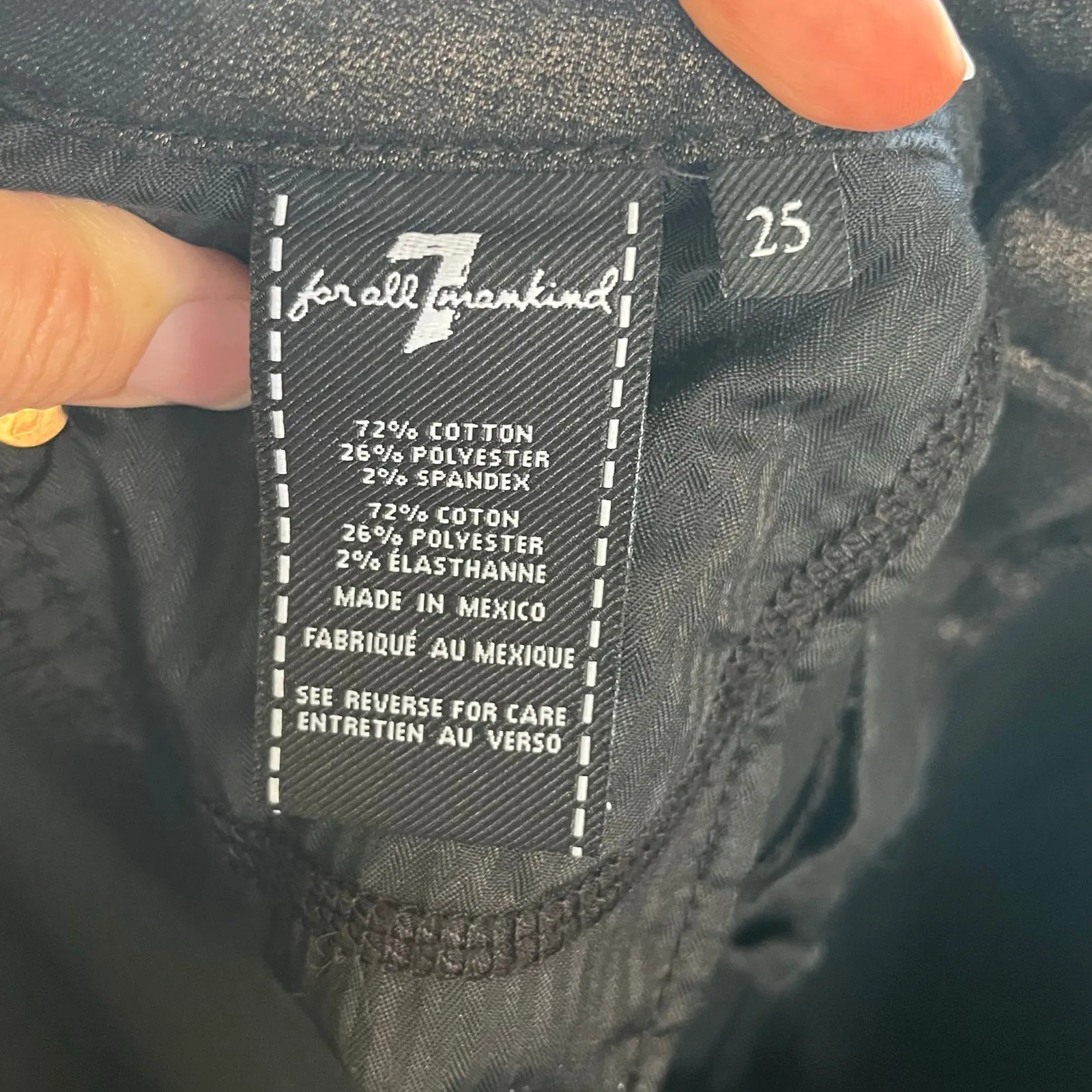 7 For All Mankind Women's Dark Grey Coated Skinny Jeans Size 25 - Image 7