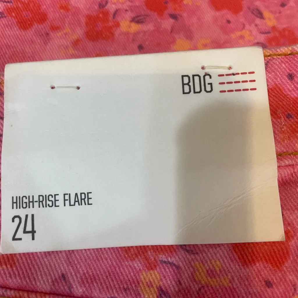 BDG Pink Floral Women's Flare Jeans - Image 2