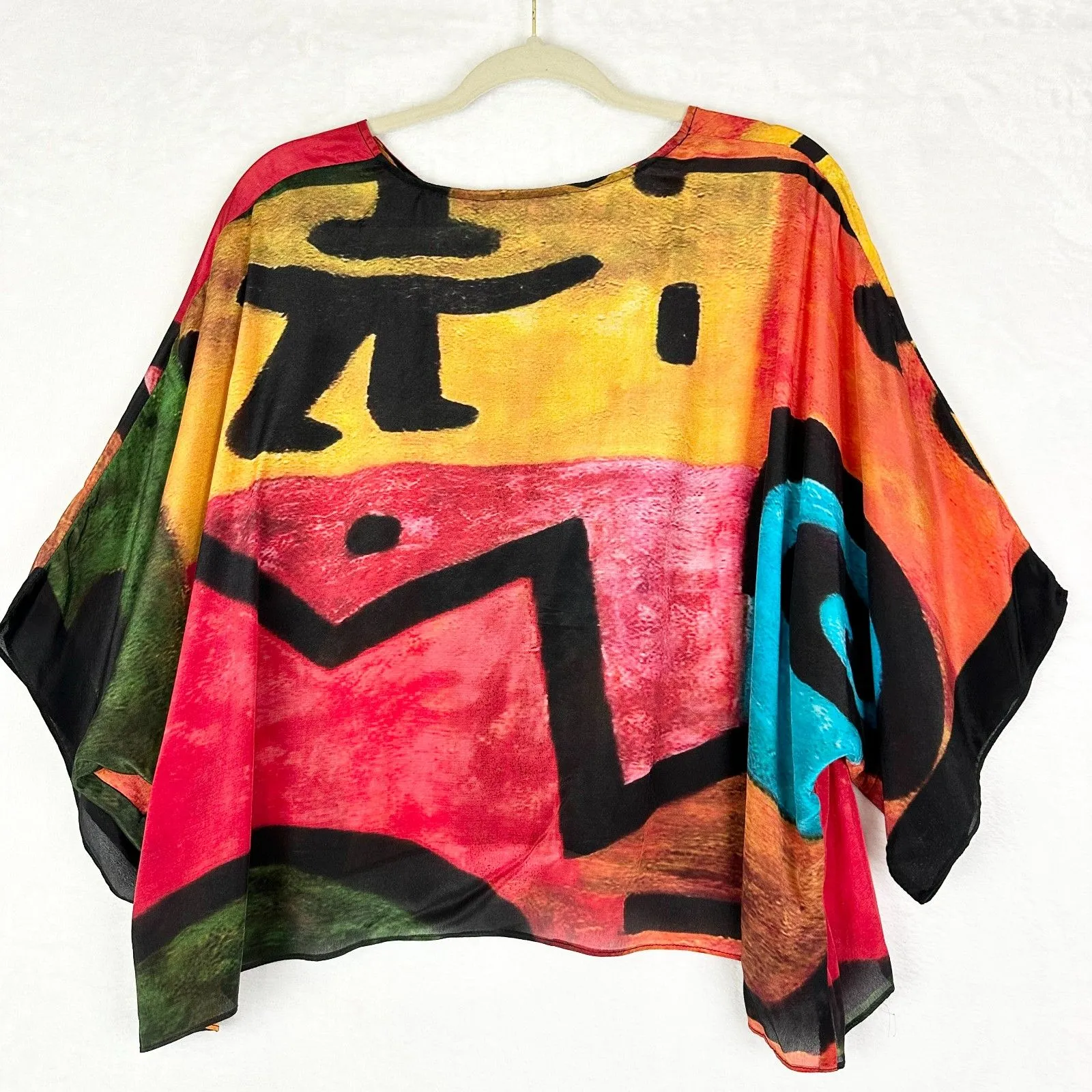 Cocoon House Silk Kimono Top One Size Festival Asian Artsu Art To Wear Lagenlook - Image 4