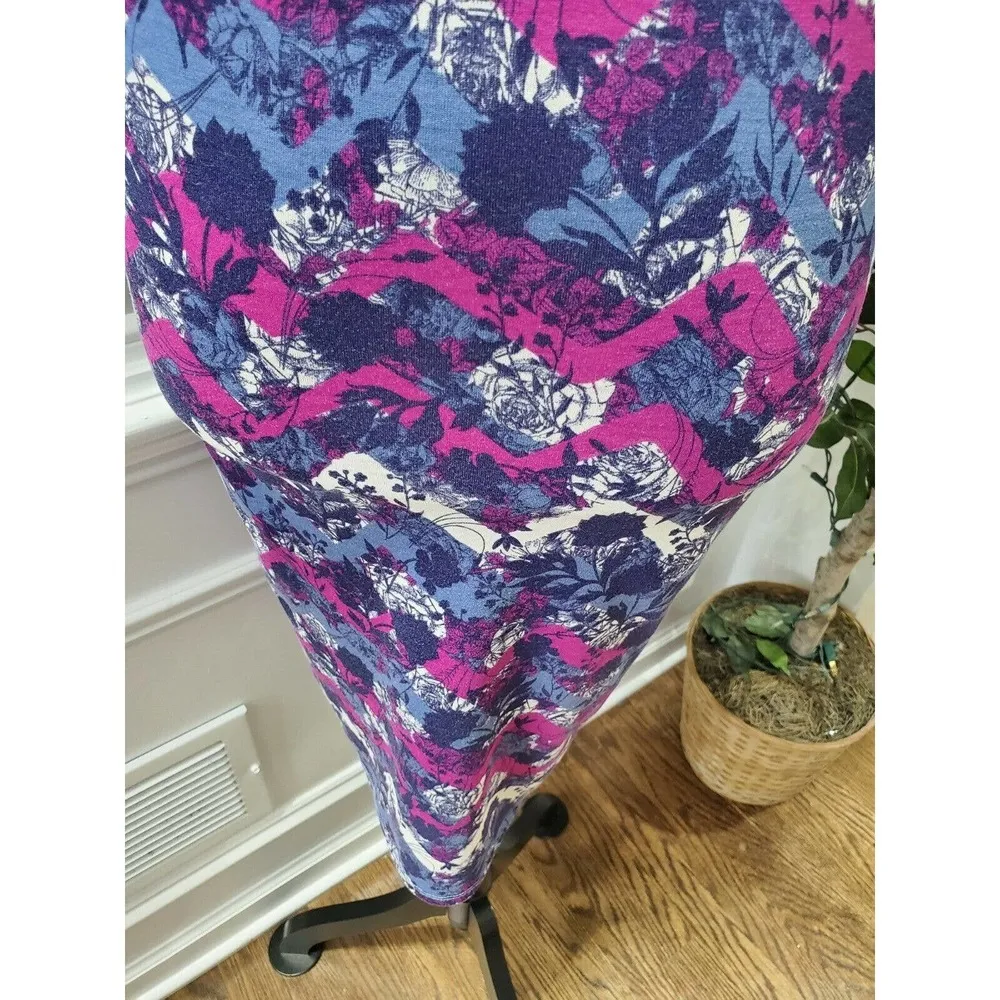 LulaRoe Women Multicolor Polyester Round Neck Half Sleeve Knee Length Dress 2XS - Image 4