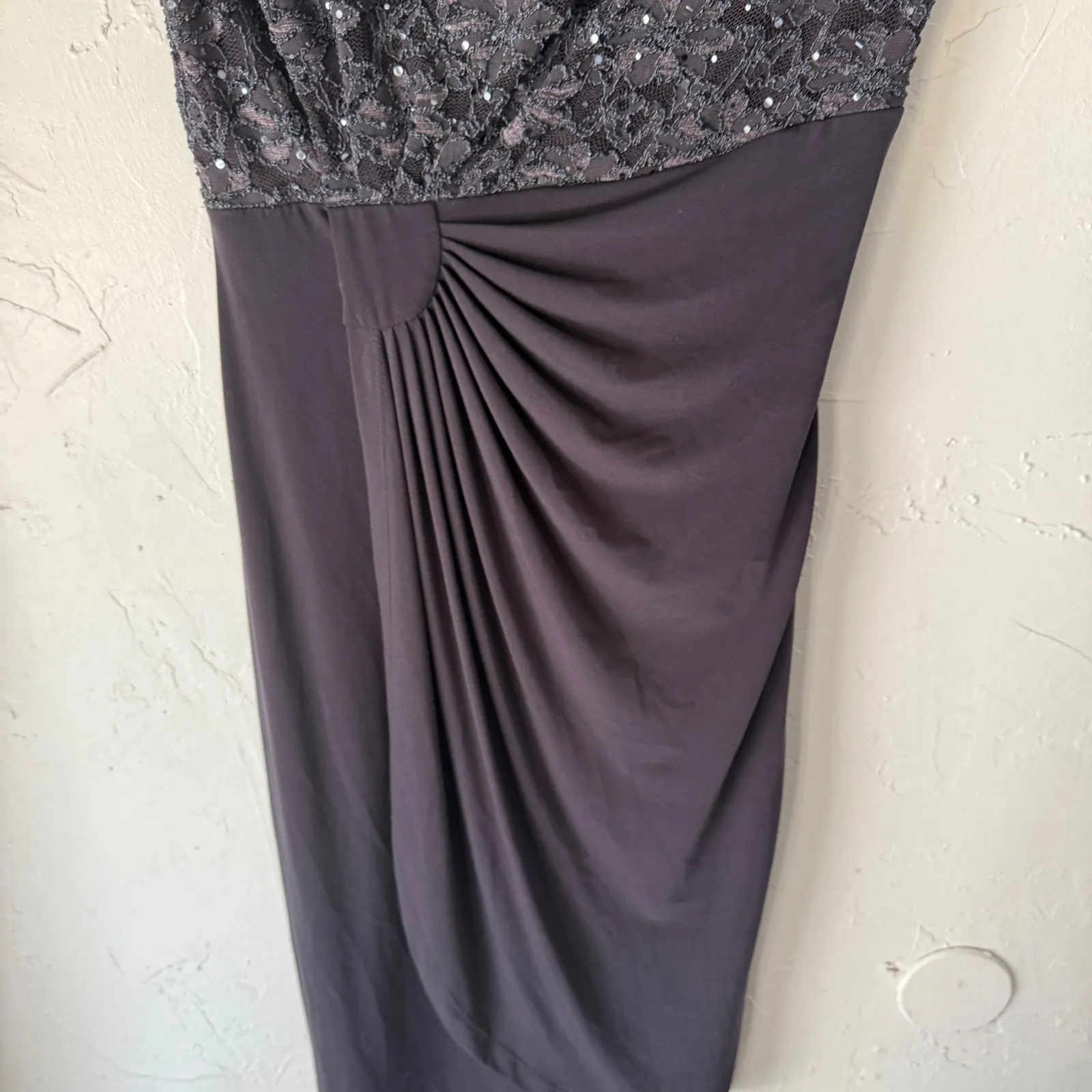 Dressbarn Y2k Dress‎ Women's Size 6 Gray Lace & Sequin Party Going Out - Image 3