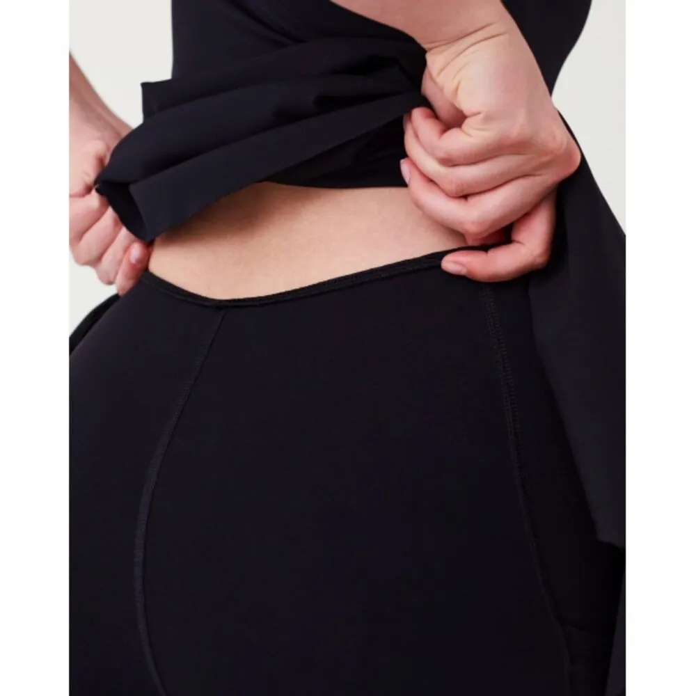 Spanx Get Moving Easy Access Square Neck Dress Black Skort Skater Fit And Flare - Image 3