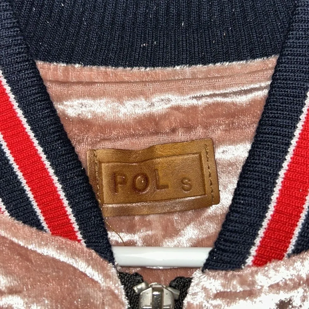 POL Pink Velvet Zip Up Velvet Bomber Jacket(Size Small) - Image 13