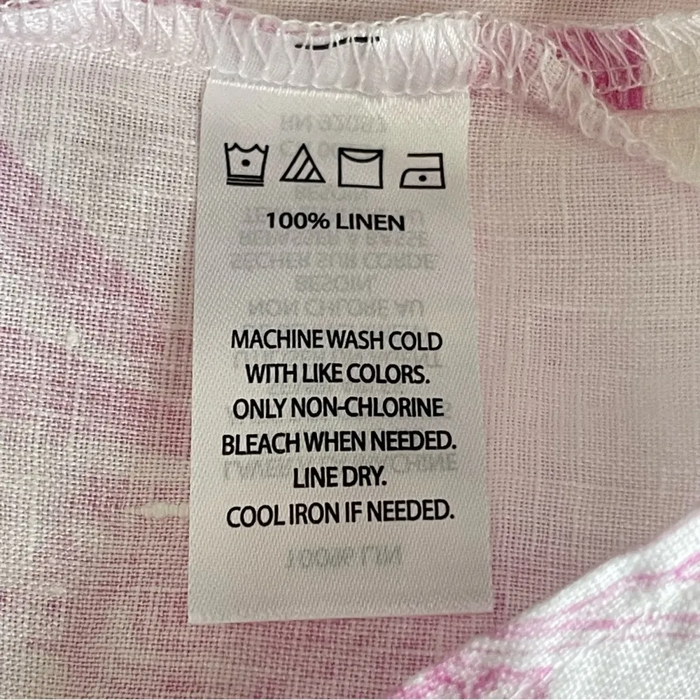 Saks Fifth Avenue 100% Linen Floral Shirt Women’s Size M Front Buttons - Image 8